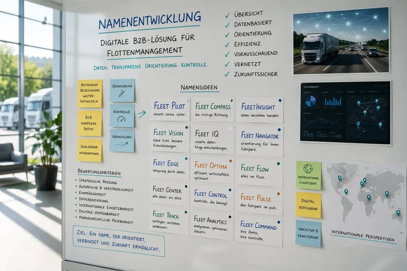Namensentwicklung für eine digitale Flottenmanagement-Lösung